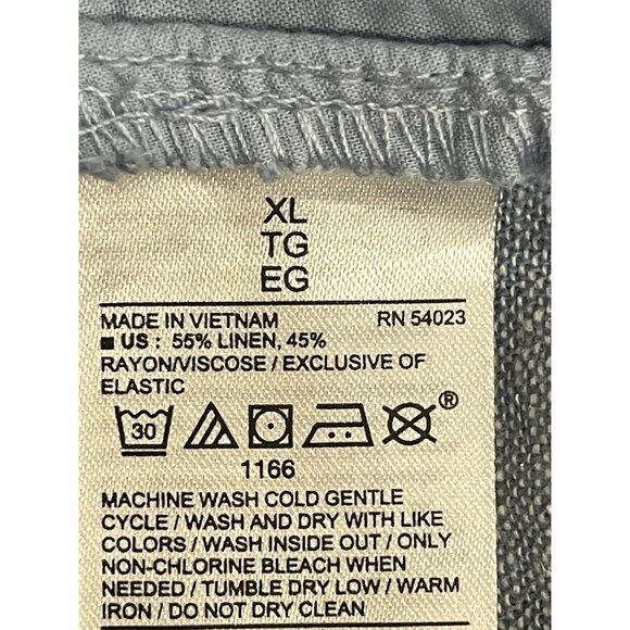 Old Navy Spaghetti Strap Cropped Wide Leg‎ Jumpsuit Linen Blend Chambray Smocked - Picture 10 of 11